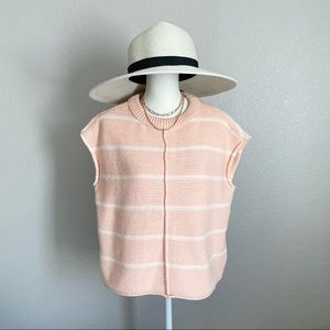 Universal Thread Peach and White Striped Sweater Vest